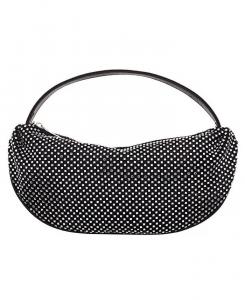 Сумка-сетка с кристаллами полумесяца Nina, бежевый