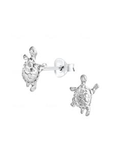 Alexander York Серьги-гвоздики "Черепаха" из серебра 925 пробы, комплект из 2 штук