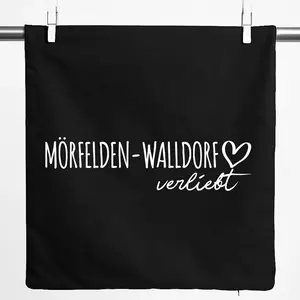 Наволочка Huuraa Mörfelden-Walldorf in love Gift 40x40см Черный хлопок Mörfelden-Walldorf Present Hellweg Druckerei
