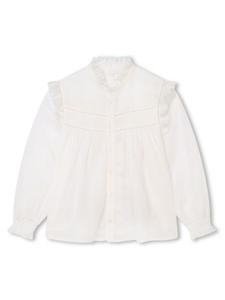 Chloé Kids рубашка с оборками и люверсами, белый