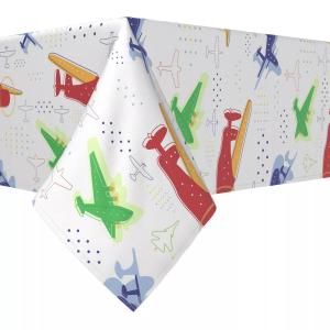 Прямоугольная скатерть, 100% полиэстер, 60x104 дюйма, Airplane Design.