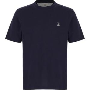 Футболка с принтом логотипа Brunello Cucinelli, синий