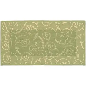 Внутренний ковер для улицы и двора с завитками Safavieh, зеленый, 153x229 см