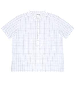 Рубашка из сирсакера в клетку Cesar Bonpoint, Ca Blanc Naturel