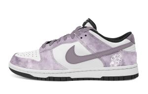 Nike Кроссовки Dunk Floral Vine Romantic Abrasion Resistant Low top Skateboard Unisex Purple