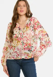 Яркая блузка с цветочным принтом Lolaliza, Ecru/Peach