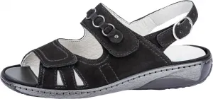 Сандалии Waldläufer с ремешком "GARDA", летняя обувь, босоножки, танкетка, на кнопке, ширина G, черный