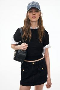 Футболка тонкой вязки H&M, черный