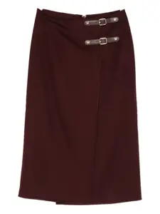 Юбка с пряжкой и запахом Max Mara, красный