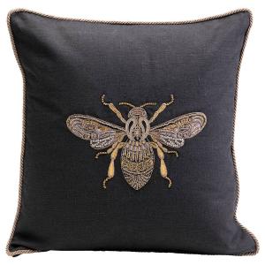 Декоративная подушка Kare Design Glitter Bee, лен/полиэстер - черный