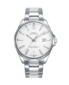 Мужские часы Casuel со стальным корпусом и браслетом Sandoz, серебрянный