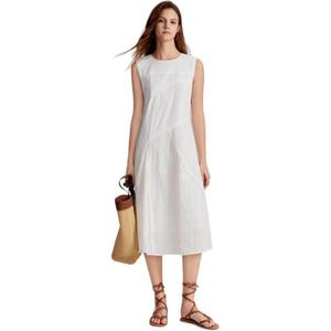 ELLE Белое платье без рукавов Women's