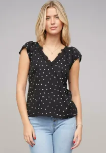 Блузка из крепа с деталями и принтом «херцхен». Cloud 5Ive, Black
