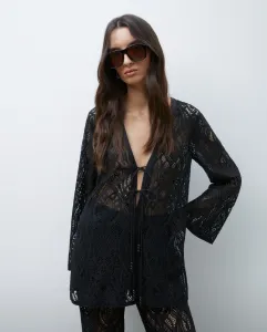 Женская блузка с длинными рукавами и кружевной отделкой Tintoretto, черный