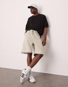 Шорты свободного покроя ASOS DESIGN плотностью 400 г/м² светло-бежевого цвета - BEIGE