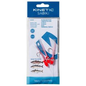 Оснастки Kinetic Sabiki Glow Baitfish Lightstick, прозрачный