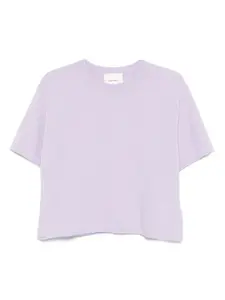 Кашемировый топ с короткими рукавами Lisa Yang, фиолетовый