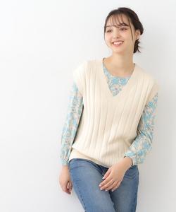 Плотный ребристый жилет с V-образным вырезом