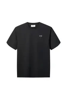 Футболка с вышивкой в виде цветов Foret, черный