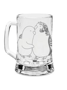 Пивная кружка волнистый попугайчик любит без слов в прозрачном виде Mr. & Mrs. Panda