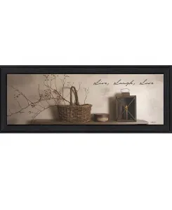 «Живи, смейся и люби» Билли Джейкобса, настенное искусство, готово к подвешиванию, черная рамка, 14 x 38 дюймов Trendy Décor 4U, multi