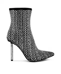 Ботинки-стилеты Gem Blaze с узором и деталями из страз Rag & Co
