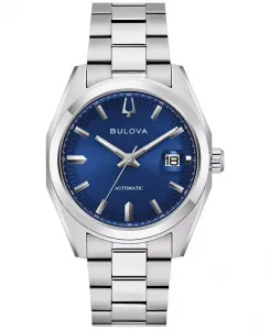 Мужские классические часы Surveyor с автоматическим механизмом, серебристый браслет из нержавеющей стали, 39 мм Bulova, silver-tone