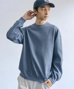 Толстовка с круглым вырезом и вафельной текстурой Coen, цвет Lt.Blue