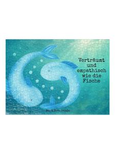 Mr. & Mrs. Panda Дизайн головоломки со знаком зодиака Рыбы с надписью белым цветом