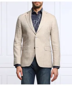 Элегантный льняной жакет Эгель Slim fit Oscar Jacobson, бежевый