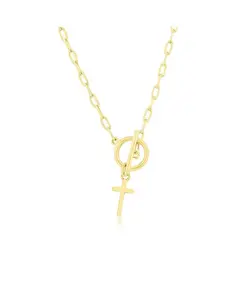 Серебряное ожерелье с подвеской-скрепкой в виде креста Simona, gold