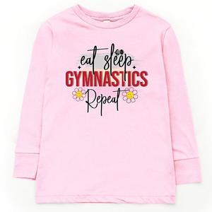 Футболка с длинным рукавом Eat sleep gymnastics repeat The Juniper Shop, Pink