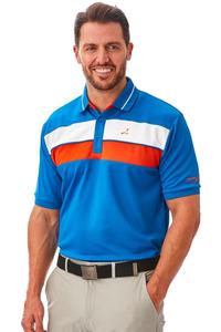 Рубашка поло с контрастными вырезами и пришивными вставками Under Par, синий
