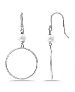 Серьги-Капли из белого культивированного жемчуга Macy'S, silver