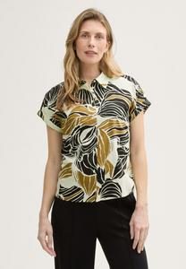 Блуза TOM TAILOR Button-down blouse, Neutral Cut Leaves Design/Beige