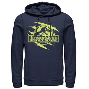 Мужской пуловер с капюшоном и графическим логотипом Jurassic World Neon Slash T-Rex Fossil Logo, синий Licensed Character, синий