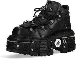 JMdfcqer Женские готические ботинки на щиколотку черные платформенные боевые ботинки с металлическими вставками и заклепками, шнуровка, для женских фестивалей и Хэллоуина