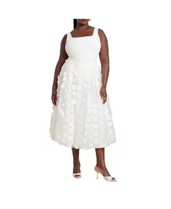 Женская юбка в горошек Dimensional Dot ELOQUII, синий