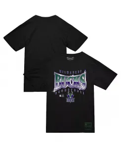 Мужская черная футболка Milwaukee Bucks Worldwide Collection Glow Up Mitchell & Ness