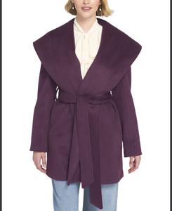 Женское пальто-халат из меланжевой ткани с поясом/накидкой ELLE Collection, No Color