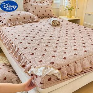 Disney Простыня на резинке с наполнителем 200х220 см, 100% хлопок, кружевная отделка, цвет Lace Style - Xinyue Brown Red