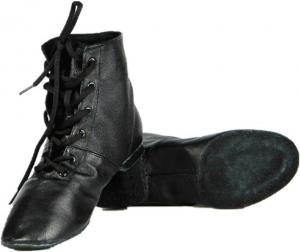 Дешевые женские кожаные туфли для занятий танцами, джазовые ботинки с мягкой подошвой, высокие, черные Cheapdancing, Black