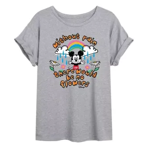 Футболка оверсайз с цветочным принтом Mickey Mouse для детей Disney, серый