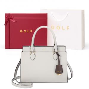 Сумка Kelly из спилка и синтетической кожи, большая, женская, мягкая фокусная бежево-белая/абрикосовая GOLF, матовая белая