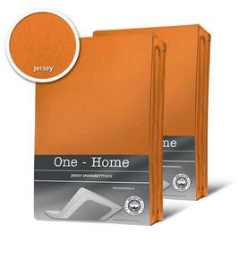 Простынь на подгонке One-Home Jersey orange 200x200cm, 200x25x200 см, оранжевый
