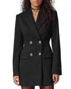 Двубортный жакет с открытой спинкой Versace, черный