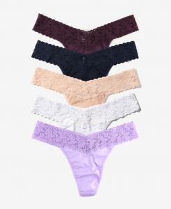 Женские трусики-стринги Original Rise, набор из 5 штук Hanky Panky, Plum Wine, Navy, Chai, White, French Lavender