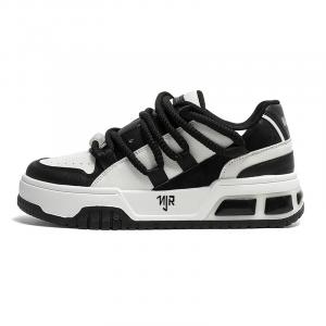 NANJIREN Низкие скейтерские кроссовки мужские бело-черные, цвет White Black