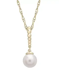 Модная подвеска с культивированным пресноводным жемчугом из 14-каратного желтого золота Macy'S, gold