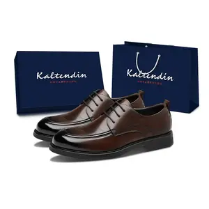 Kaltendin Коллекция элитных ручной работы кастомных кожаных туфель для мужских костюмов коричневые, цвет Brown